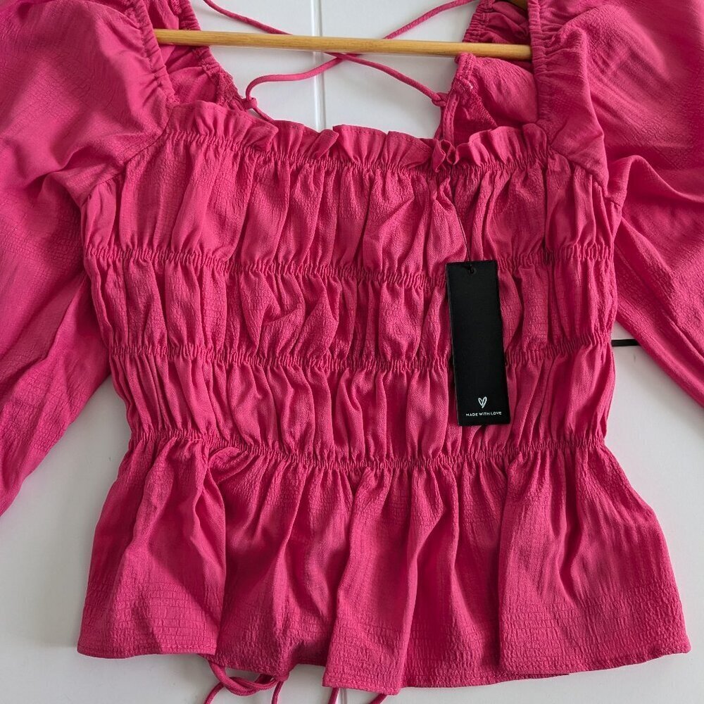 Lulus Peasant Top Pink Small - Picture 7 of 13